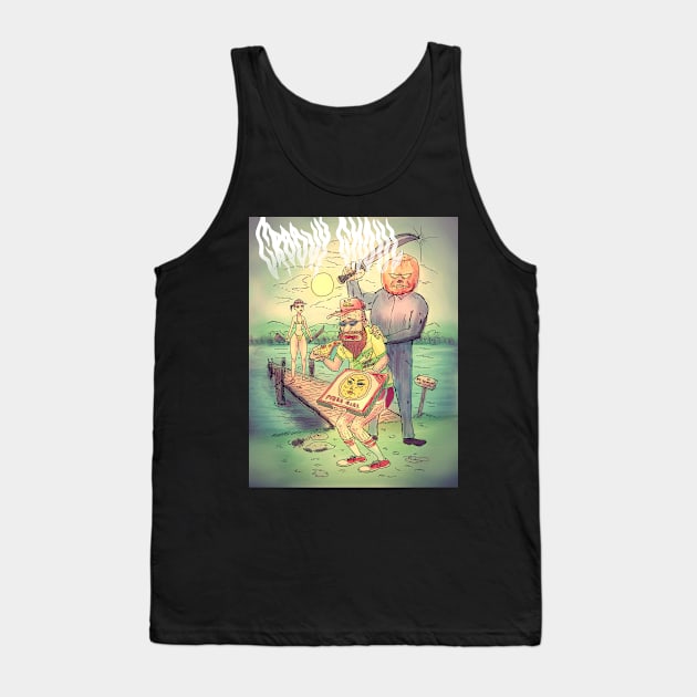 Groovy Ghoul Pizza Camp Tank Top by Groovy Ghoul